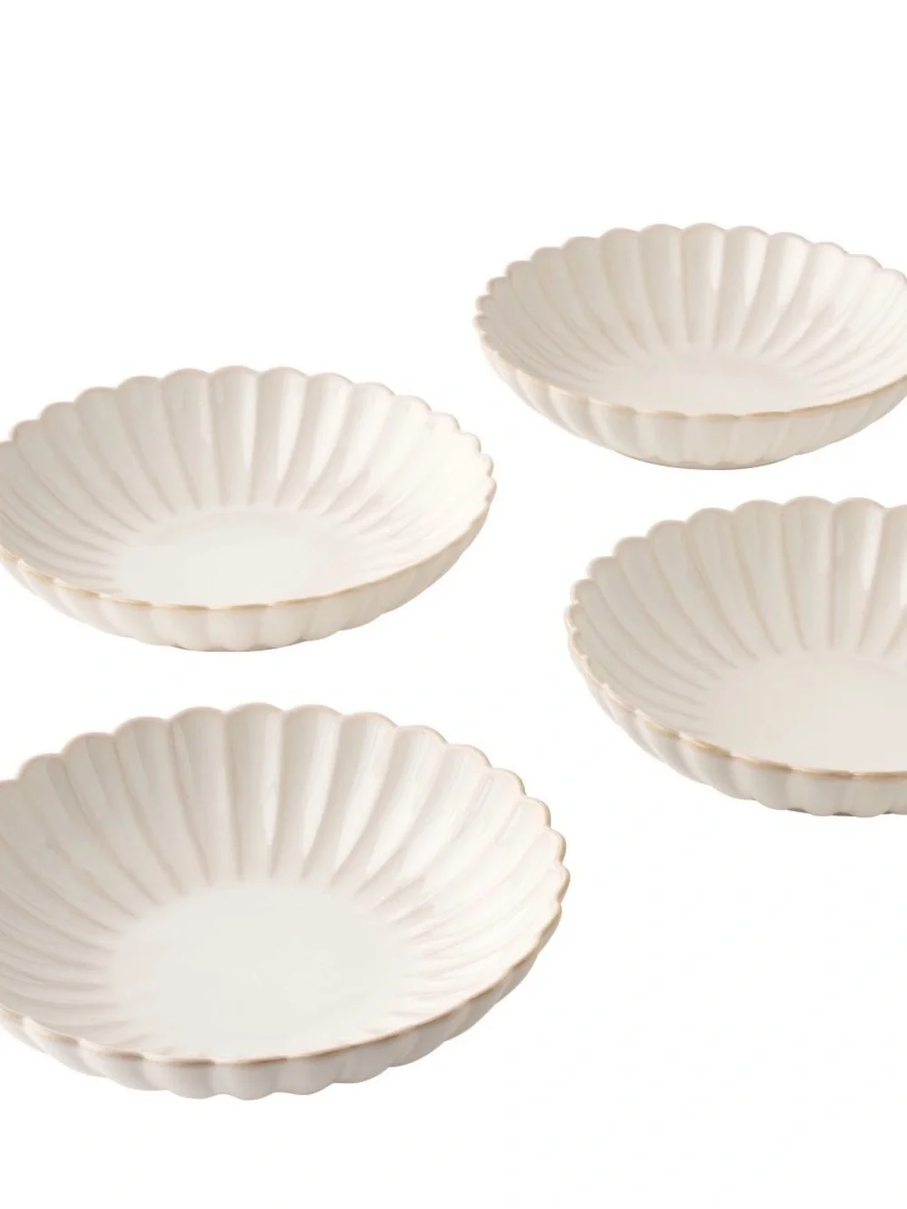 Pioneer Woman Colette Stoneware Dinner Bowls, Cream, Set of 4